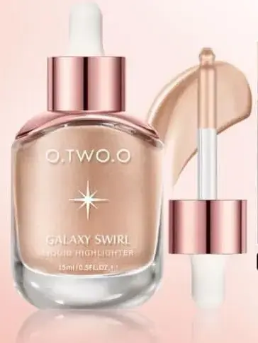 O TWO O Liquid Highlighter Galaxy Swirl, Dewy & Shimmer Finish, Long-Lasting Glow, Lightweight Face Illuminator
