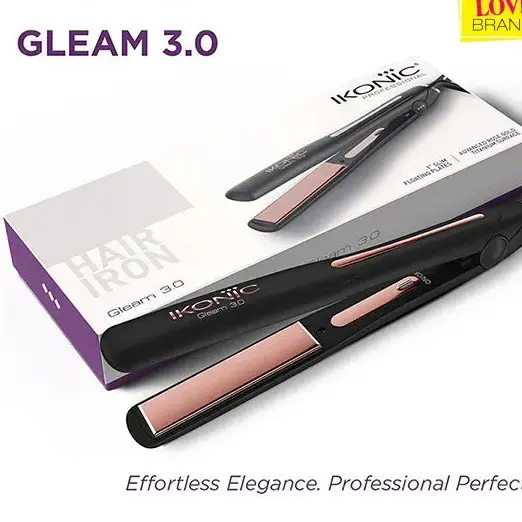 Ikonic Professional Gleam Hair Straightener 3.0 Black And Rose